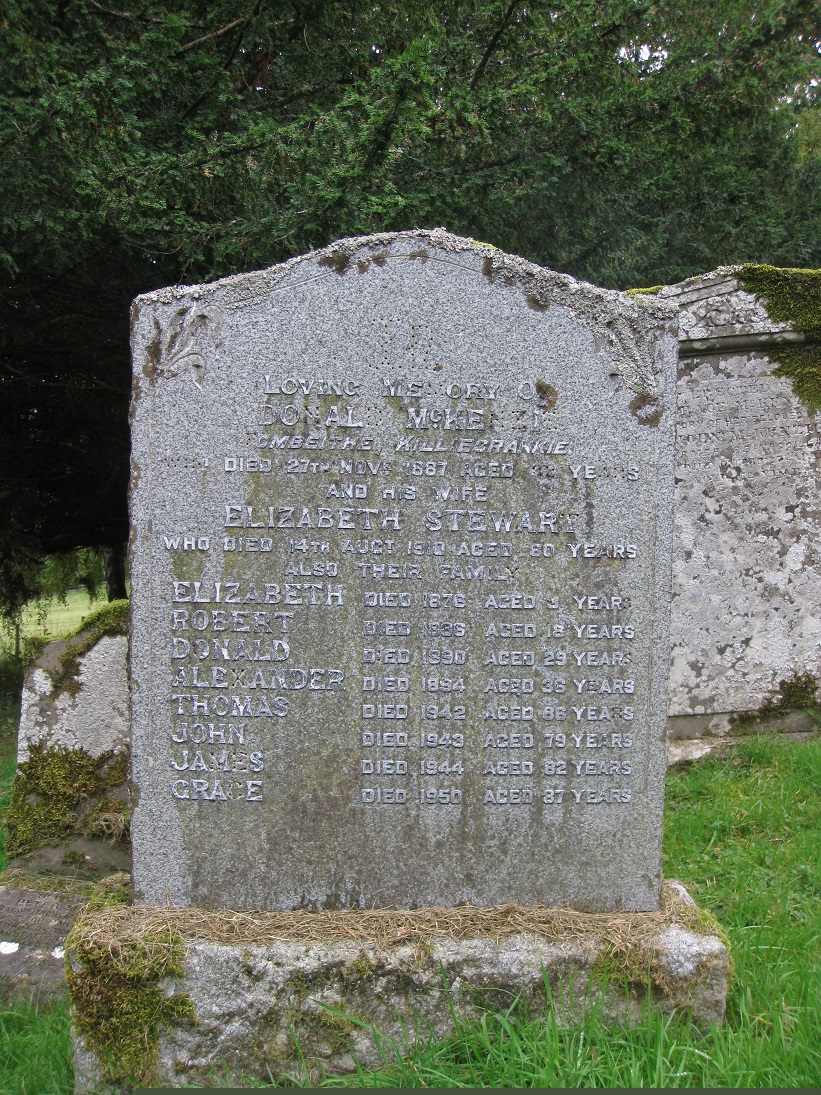 Memorial stone of Donald McKenzies of Tombeithe, Killiecrankie